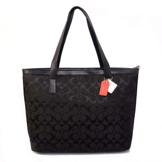 Coach Logo Monogram Medium Black Totes BJS - Click Image to Close